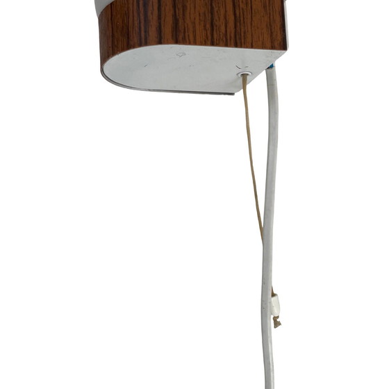 Image 1 of Vintage - wandlamp met originele kap - faux teak montage - 1970'S