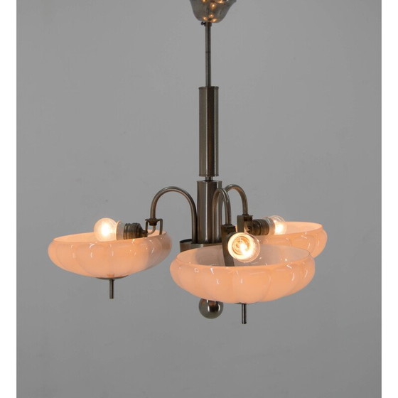 Image 1 of Vintage glazen lampenkap in de vorm van een roze mandarijn