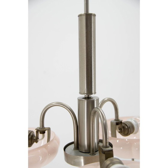 Image 1 of Vintage glazen lampenkap in de vorm van een roze mandarijn