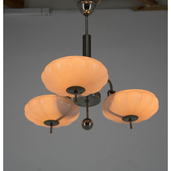 Image 1 of Vintage glazen lampenkap in de vorm van een roze mandarijn