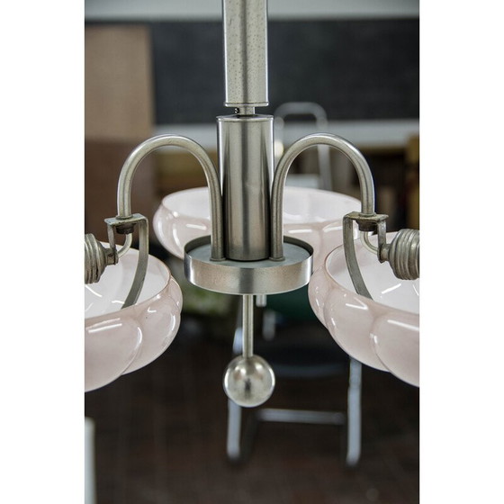 Image 1 of Vintage glazen lampenkap in de vorm van een roze mandarijn