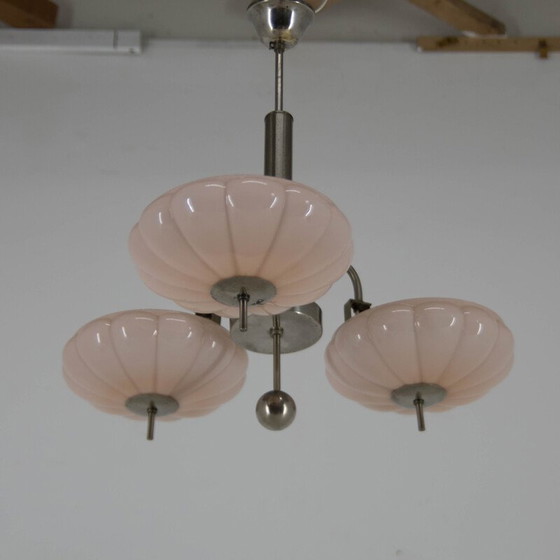 Image 1 of Vintage glazen lampenkap in de vorm van een roze mandarijn