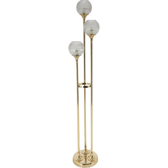 Image 1 of Italiaanse vintage vloerlamp van metaal en glas, 1970