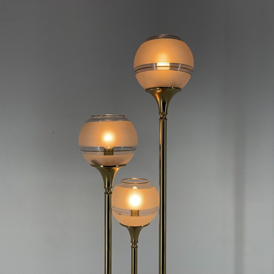 Image 1 of Italiaanse vintage vloerlamp van metaal en glas, 1970