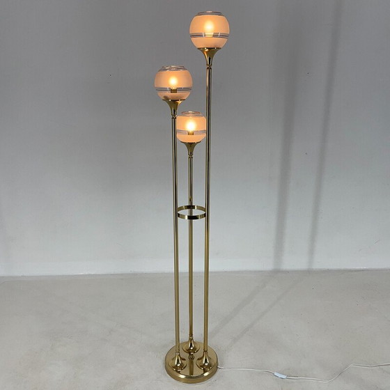 Image 1 of Italiaanse vintage vloerlamp van metaal en glas, 1970