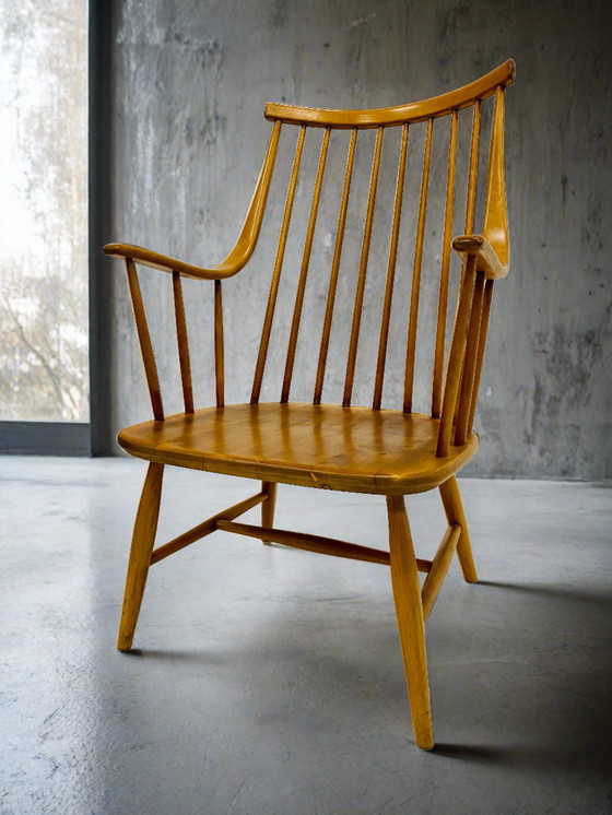 Image 1 of GRANDESSA SPINDLE BACK ARMCHAIR BY LENA LARSSON FOR NESTO, SWEDEN 1960S