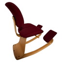 Peter Opsvik - Stokke - Thatsit (Design Form 1991) Ergonomisch gevormde schommelstoel - Licht Eiken en Rode Bekleding