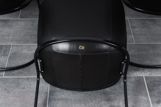 Image 1 of Thema set of 4 leather dinner chairs