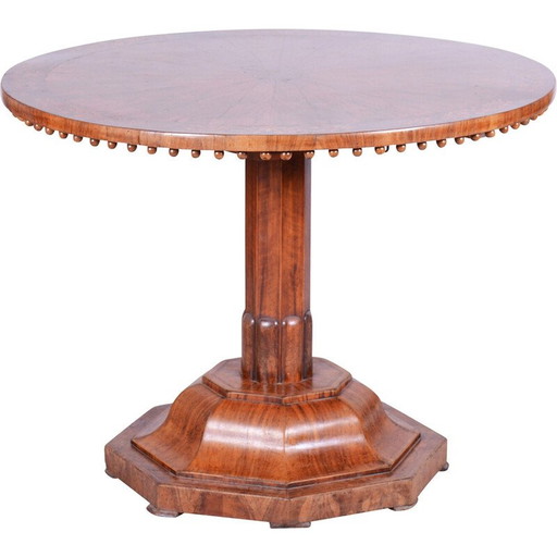 Vintage Oostenrijkse Biedermeier walnoten ronde eettafel, 1820