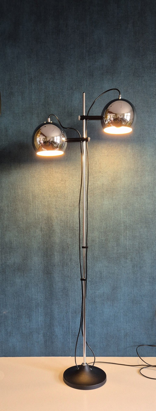 Vintage Vloerlamp / Herda / Bollenlamp Jaren 70