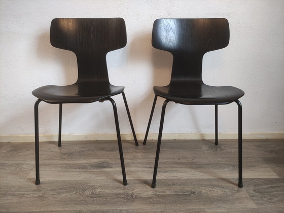 Image 1 of 2x Arne Jacobsen Fritz Hansen 3103 hamerstoel 1965