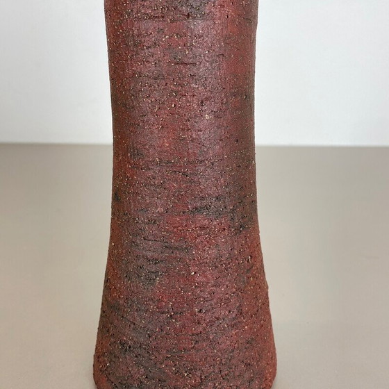 Image 1 of Vintage abstracte rode keramieken Studio Pottery vaas van Gerhard Liebenthron, Duitsland 1970