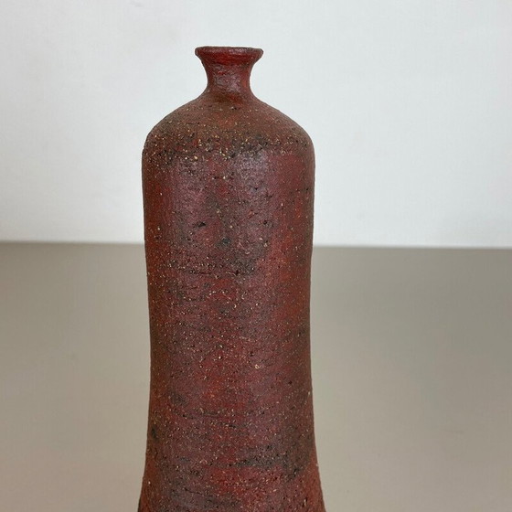 Image 1 of Vintage abstracte rode keramieken Studio Pottery vaas van Gerhard Liebenthron, Duitsland 1970