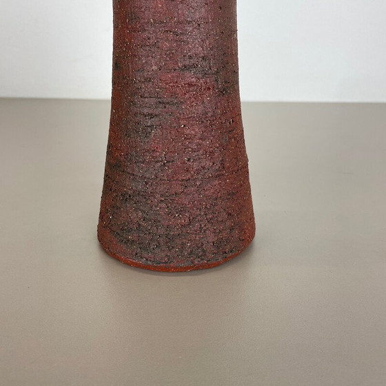 Image 1 of Vintage abstracte rode keramieken Studio Pottery vaas van Gerhard Liebenthron, Duitsland 1970