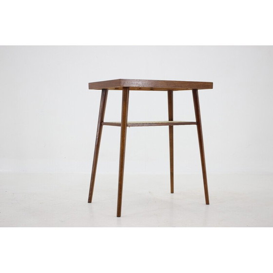 Image 1 of Vintage eikenhouten bijzettafel, Tsjecho-Slowakije 1960