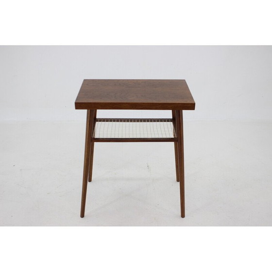 Image 1 of Vintage eikenhouten bijzettafel, Tsjecho-Slowakije 1960