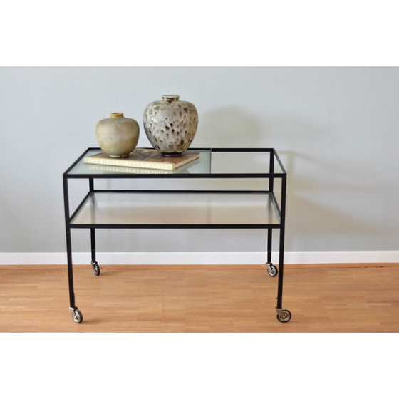 Image 1 of Vintage zwart metalen barwagens van Herbert Hirche voor Christian Holzäpfel KG, Duitsland 1960