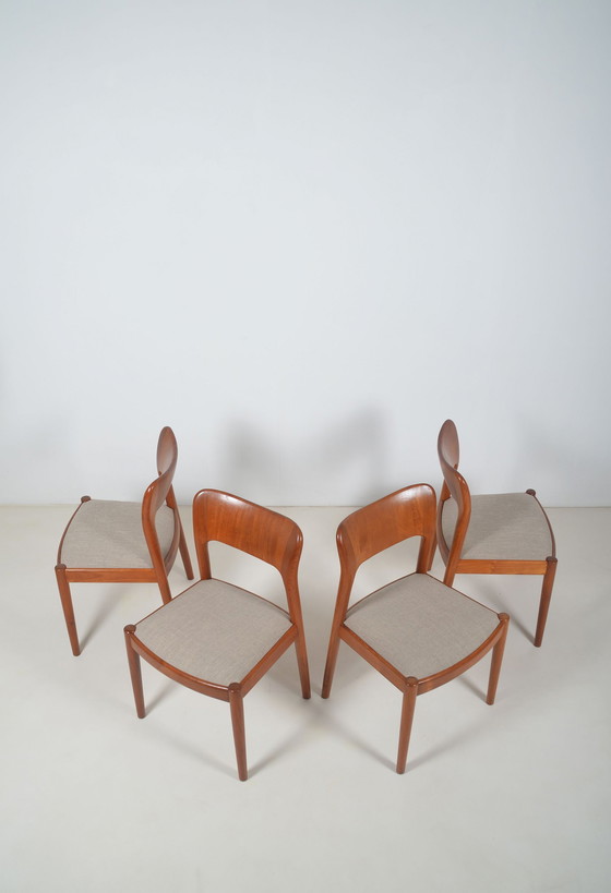 Image 1 of Set van 4 Deense stoelen ontworpen door Niels Koefoed, jaren '60