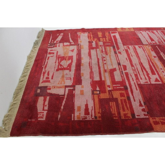 Image 1 of Vintage tapijt met geometrische patronen, Tsjecho-Slowakije 1950