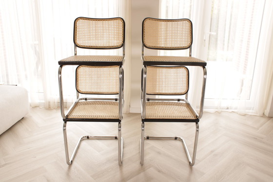 Image 1 of 4x Gavina Cesca stoelen door Marcel Breuer