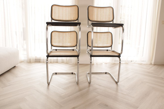 Image 1 of 4x Gavina Cesca stoelen door Marcel Breuer