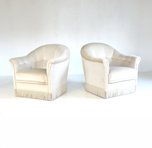 2X Vintage Velours Cocktail Fauteuil ‘60