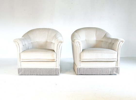 Image 1 of 2X Vintage Velours Cocktail Fauteuil ‘60