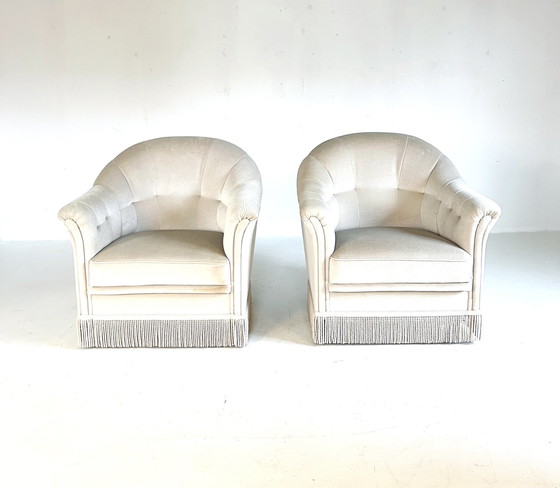 Image 1 of 2X Vintage Velours Cocktail Fauteuil ‘60