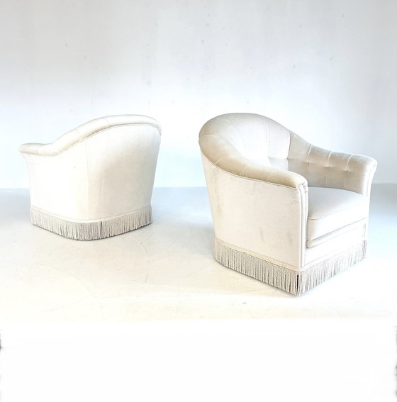 Image 1 of 2X Vintage Velours Cocktail Fauteuil ‘60