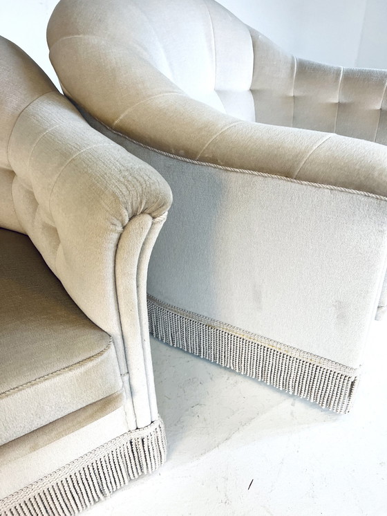 Image 1 of 2X Vintage Velours Cocktail Fauteuil ‘60