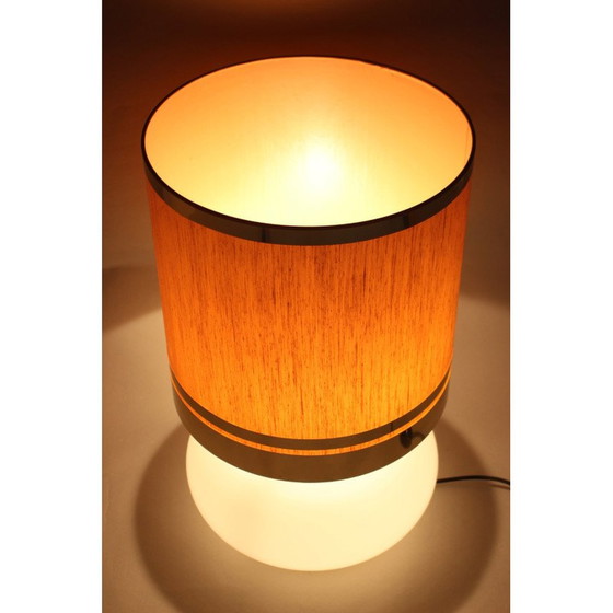 Image 1 of Vintage glazen en koperen tafellamp, Italië 1970