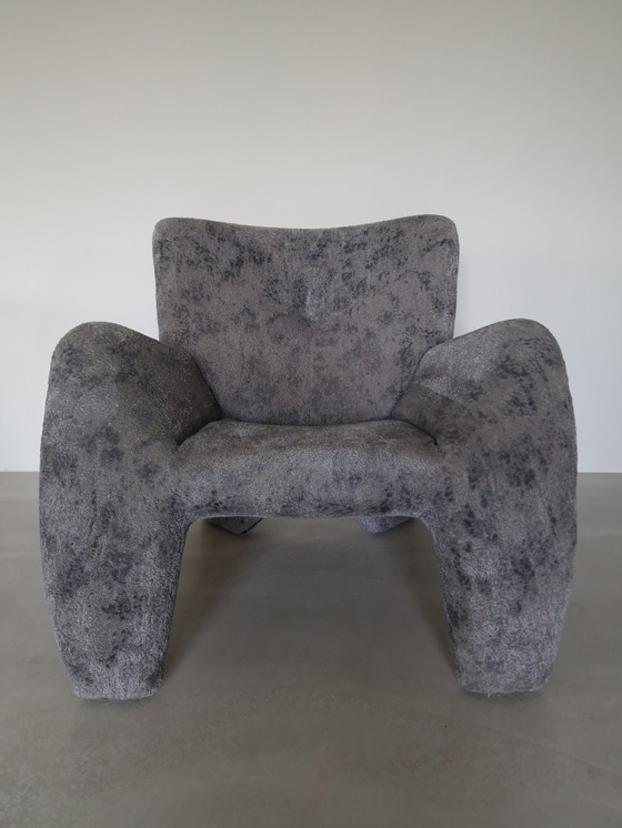 Image 1 of Leolux Echnaton Fauteuil Donkergrijs