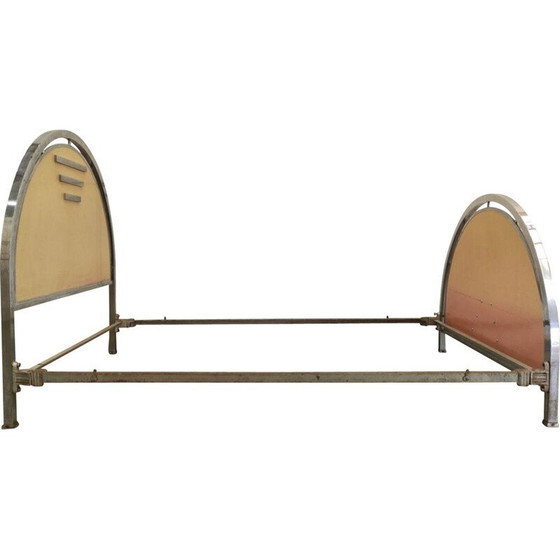 Image 1 of Art Deco vintage bed van verchroomd staal