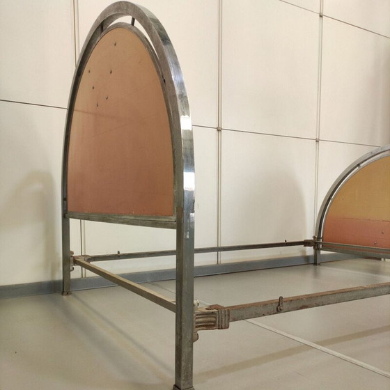 Image 1 of Art Deco vintage bed van verchroomd staal