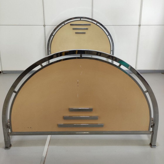 Image 1 of Art Deco vintage bed van verchroomd staal