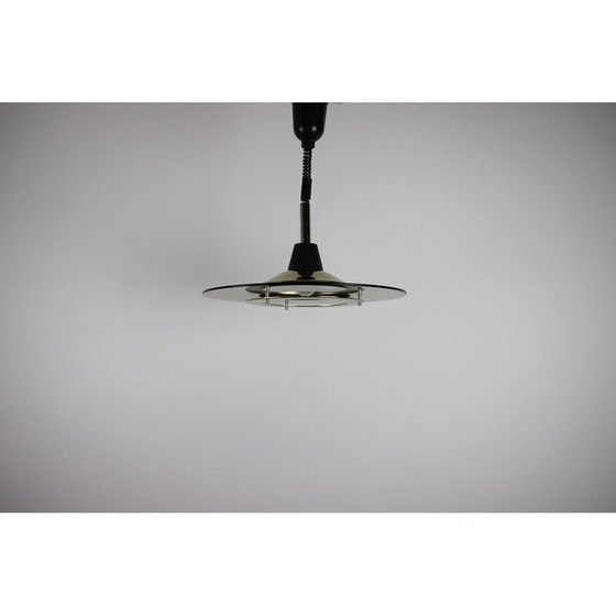 Image 1 of Vintage hanglamp van messing en glas, Duitsland 1970