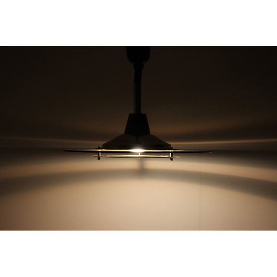 Image 1 of Vintage hanglamp van messing en glas, Duitsland 1970