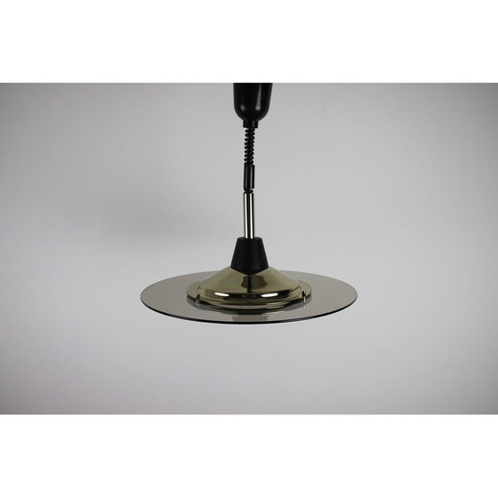 Image 1 of Vintage hanglamp van messing en glas, Duitsland 1970