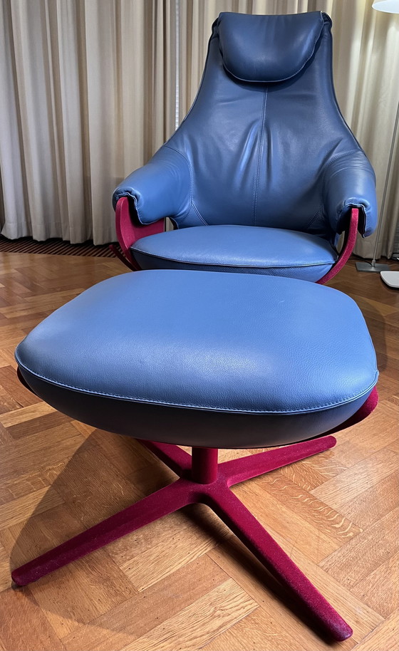 Image 1 of Leolux Cream Plus Fauteuil Met Hocker