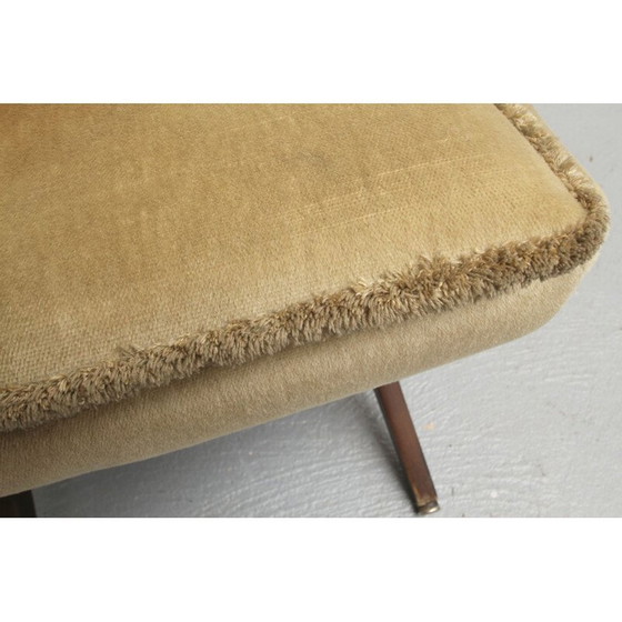 Image 1 of Vintage schaarstoel in fluweel, jaren 1950