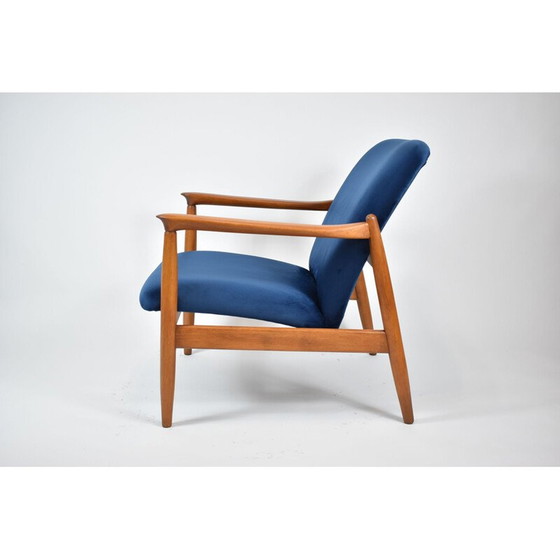 Image 1 of Vintage fauteuil GFM64, icoon blauw fluweel 1960