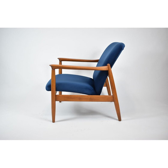 Image 1 of Vintage fauteuil GFM64, icoon blauw fluweel 1960