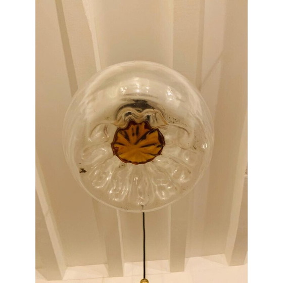Image 1 of Vintage Mazzega hanglamp in amberkleurig Murano glas, jaren 1960