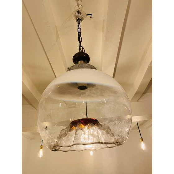 Image 1 of Vintage Mazzega hanglamp in amberkleurig Murano glas, jaren 1960