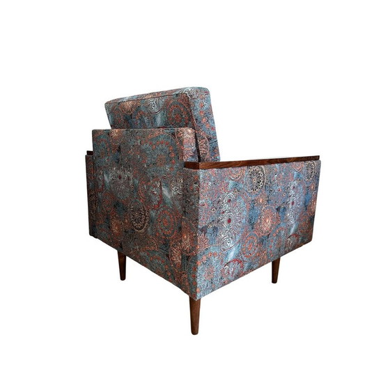 Image 1 of Vintage geometrische fauteuils met etnisch patroon, Polen 1970