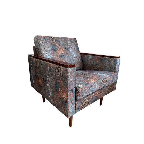 Image 1 of Vintage geometrische fauteuils met etnisch patroon, Polen 1970