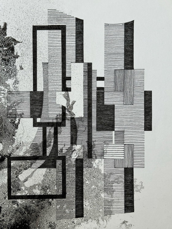 Image 1 of Abstracte inktcompositie - Eugéne Eechaut (1928-2029)