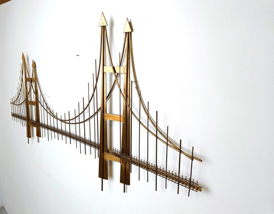 Image 1 of Vintage wandsculptuur van de Golden Gate Bridge