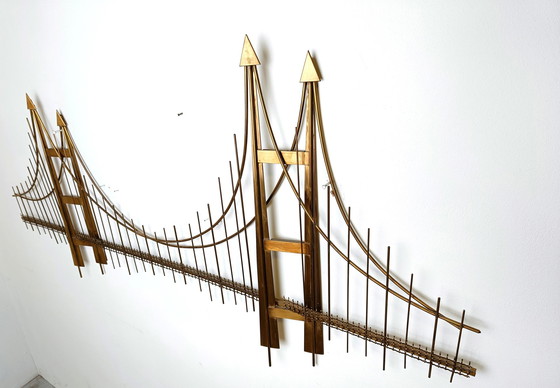 Image 1 of Vintage wandsculptuur van de Golden Gate Bridge