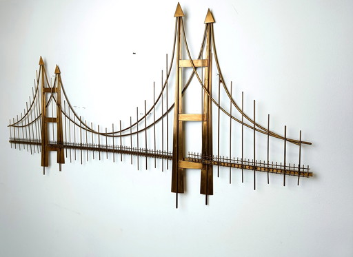 Vintage wandsculptuur van de Golden Gate Bridge